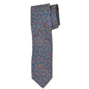Luxury Giorgio Armai Stylish Blue and Red Patterned Men's Slim 100% SilkTie